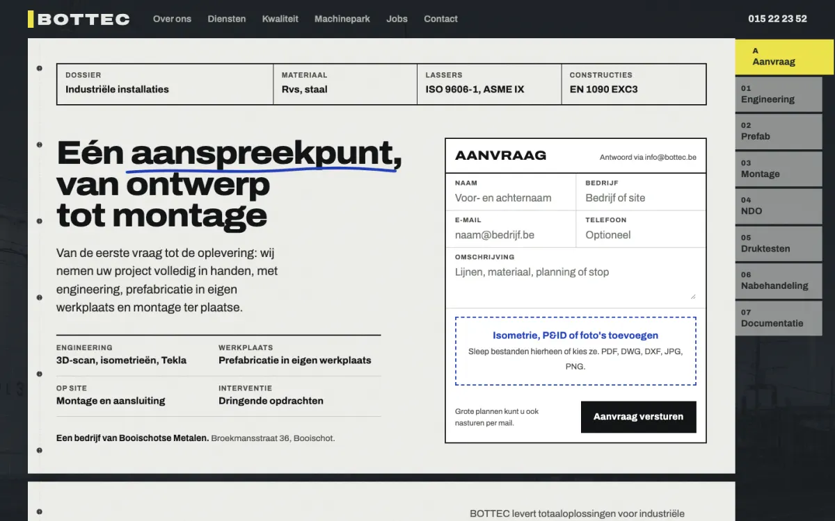 Eerste scherm van het voorstel 1. Het Opleverdossier